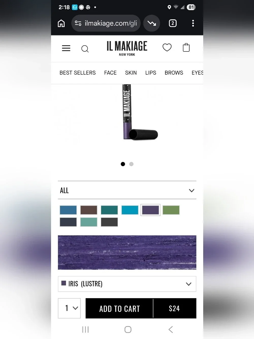 IL MAKIAGE Purple Glitter Eyeliner Pencil